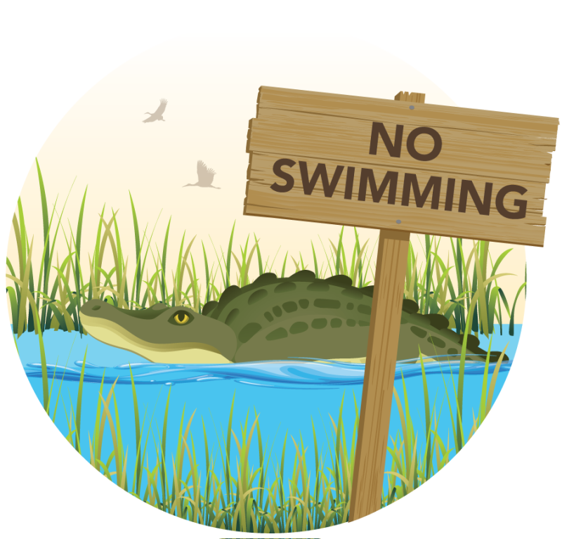No swimming illustration